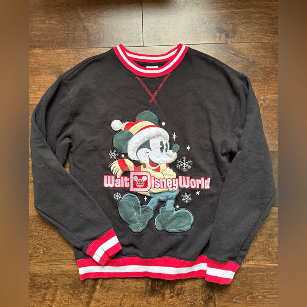 Disney- Mickey Mouse Ringer Crewneck Sweatshirt- Size XS